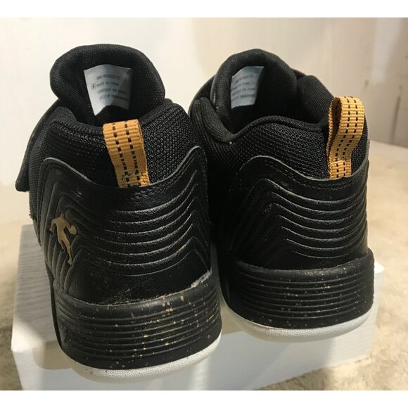 AND1 Size 6 Boys Basketball Shoes Black Gold Mid Top Hook & Loop - Picture 4 of 13